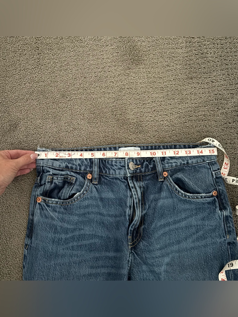 Zara women’s  Medium Blue Straight-Leg Jeans - Picture 3 of 3